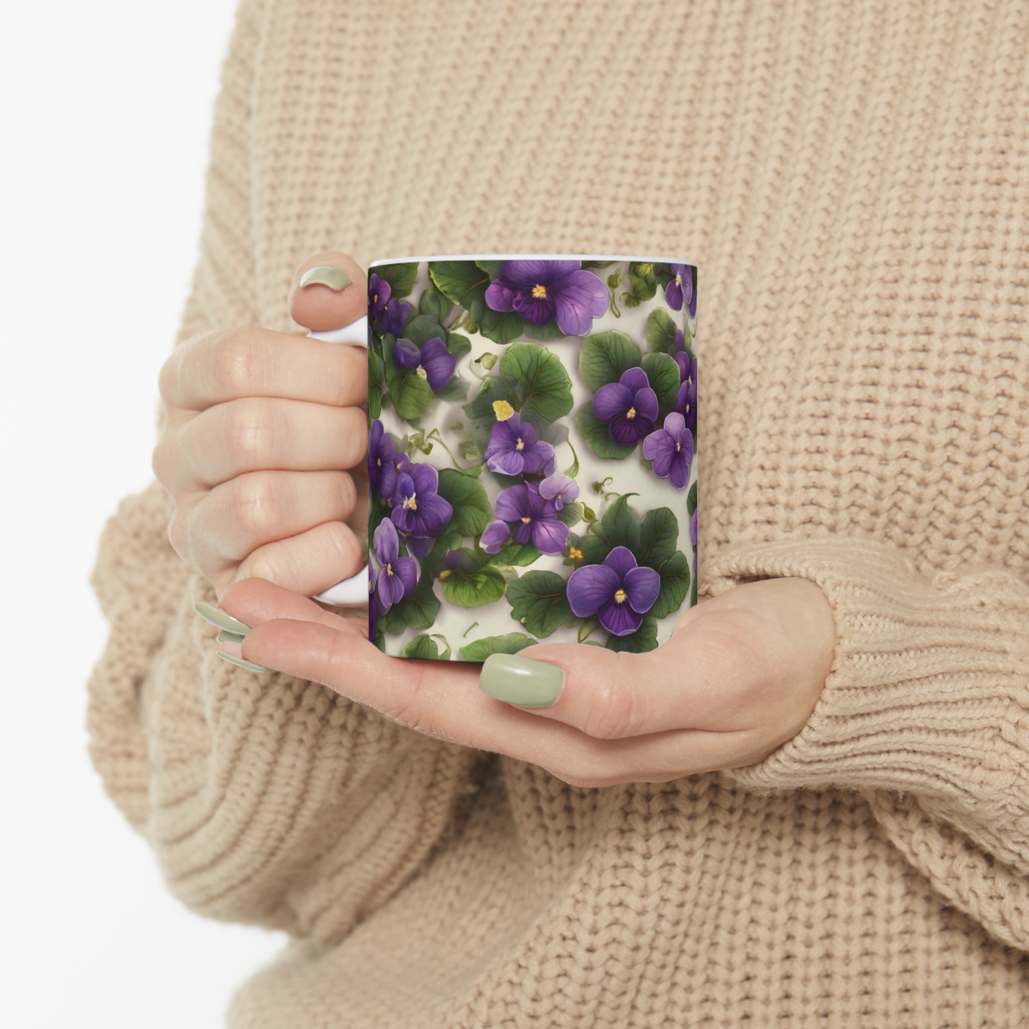 Love Of Violets Coffee Mug Being Held